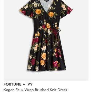 Fortune + Ivy floral wrap dress